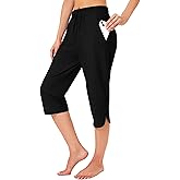 FitsT4 Sports Women's Swim Capris Pants 18" Quick Dry UPF 50+ Beach Modest Swimsuits Bottoms with Mesh Pockets