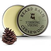 Striking Viking Beard Balm Cedar - Light Hold, 60 g - Tea Tree Beard Conditioner - Leave-In Balm with Cedar Oil, Shea Butter,