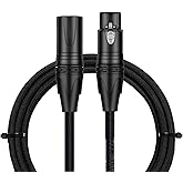 Premium XLR to XlR Cable (3 Feet 1-Pack) Noise-Canceling Balanced Wire Connector, 3 Pin XLR Microphone Cables Oxygen-Free Copper (OFC) Male to Female Mic Cord for Speaker Mixer, Studio,Podcast