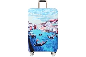 TRAVELKIN MORE THAN TRAVEL TRAVEL KIN Thickened Luggage Cover ，Washable Travel Gear Cover，18/24/28/32 Inch Suitcase Spandex Protective Cover (XL(29"-32" luggage), Venice)