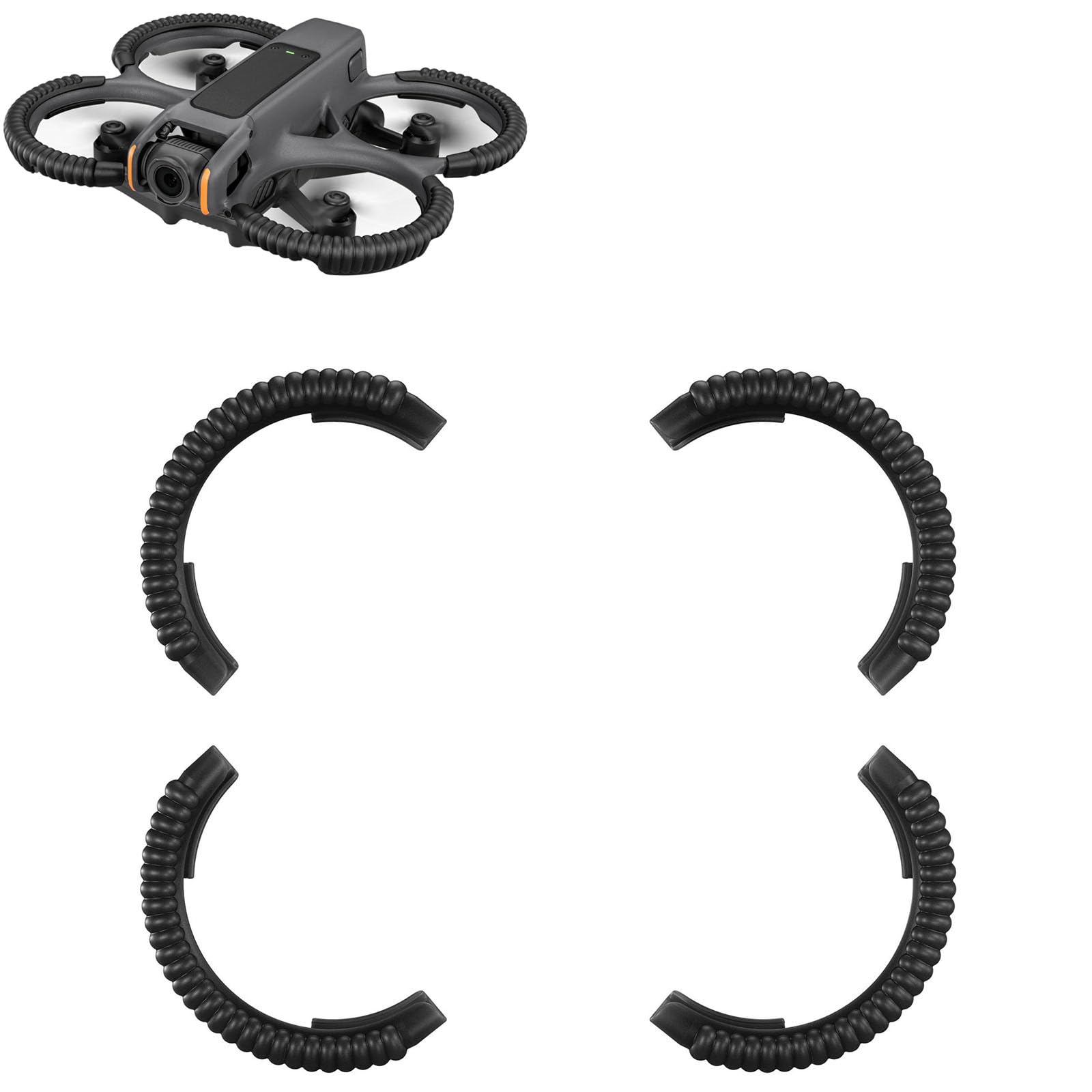 LICHIFIT Propeller Guard Anti-collision Covers for DJI AVATA2 Drone Propellers Protector Bumper Ring Fluorescent Protective Covers TPU Skin Accessories