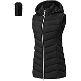 AceNest Womens Packable Puffer Vest Long Puffy Vest Bubble Winter Vest Hooded Vests Outerwear Lightweight