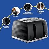 Russell Hobbs Honeycomb 4 Slice Toaster with Extra Wide Slots 1500W Black view 4