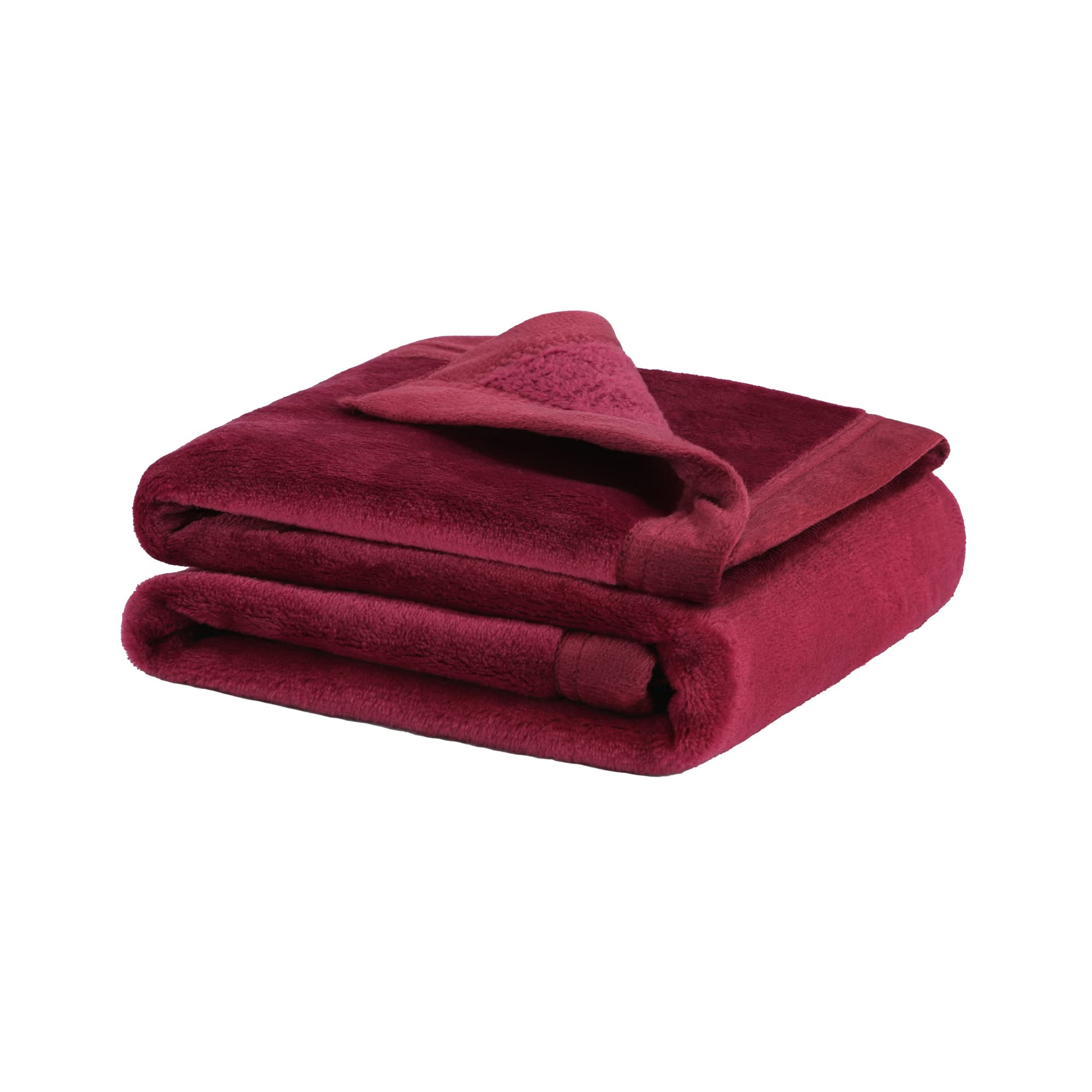 PiccoCasa Dog Blanket Washable, Fleece Puppy Blankets Soft and Warm for Pets Flannel Bed Cover Burgundy 60cm x 80cm — image 1