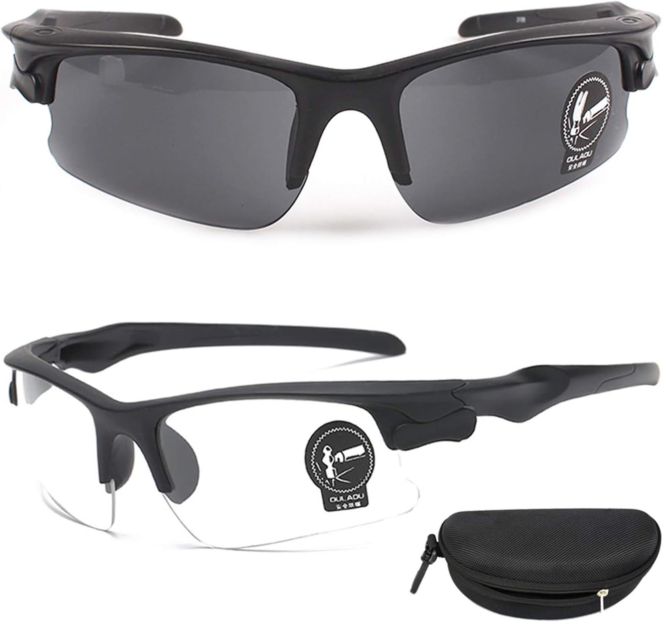 QHIUTactical Goggles Military Eyewear Protective Sports Sunglasses for Wargame Adventure Cycling Driving Travel Motorbikes Outdoor Unisex(2PCS)