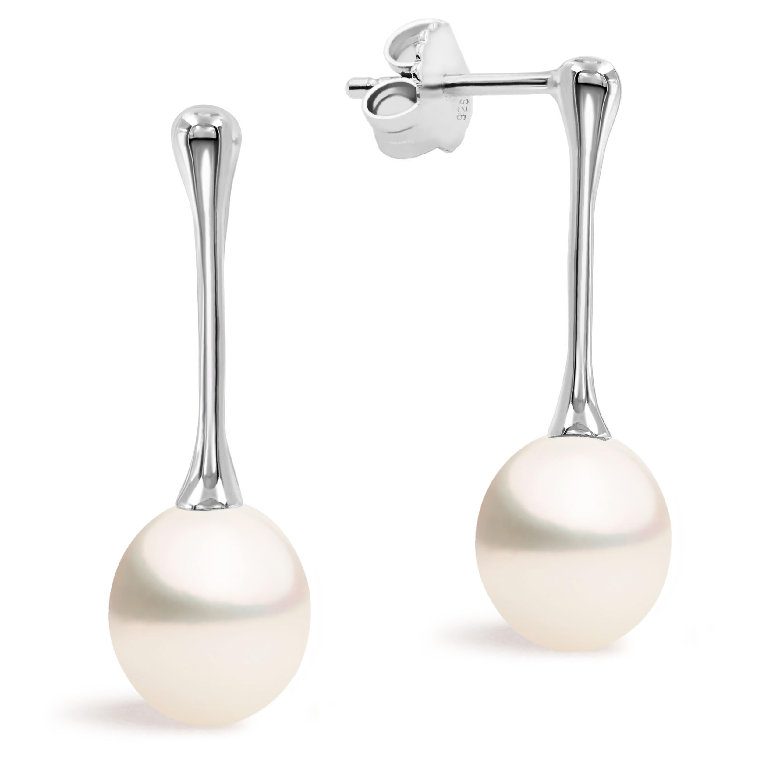 Women Pearl Earrings, Freshwater Cultured Pearls Drop Pearls 7-8 mm Sheferds Hook by Secret & You | Sterling Silver 925 Sheferds Hook — image 1