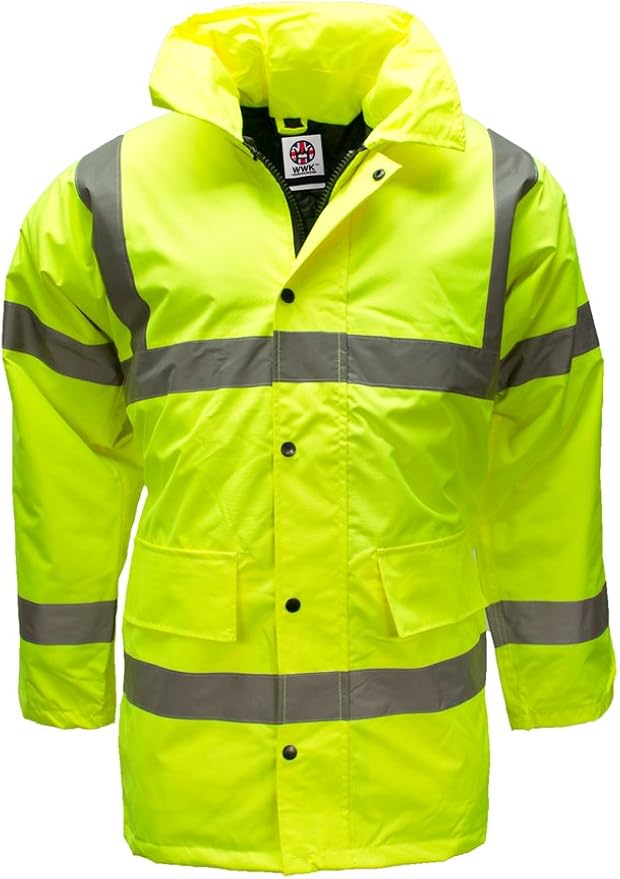 Hi Viz Vis Waterproof Storm Padded Parka Jacket Mens Coat by WWK