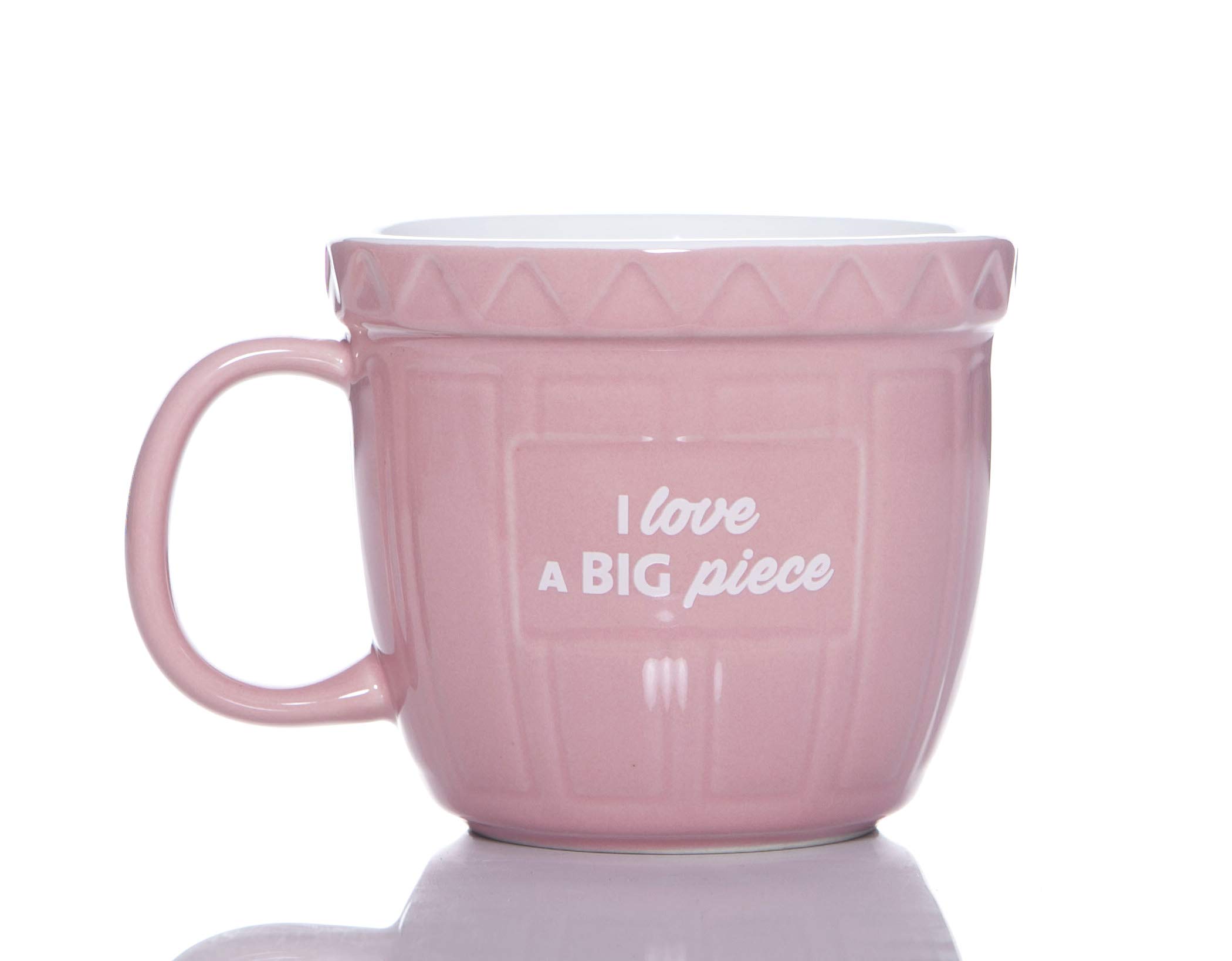 Boxer Gifts Love a Big Piece Novelty Baking Mug | Funny Christmas Birthday Secret Santa Mother’s Day Gift For Her | Ceramic, White,pink