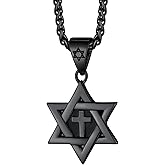 Richsteel Star of David Necklaces for Women Mens Stainless Steel/18K Gold Plated Hexagram Pendant Jewish Israel Jewelry