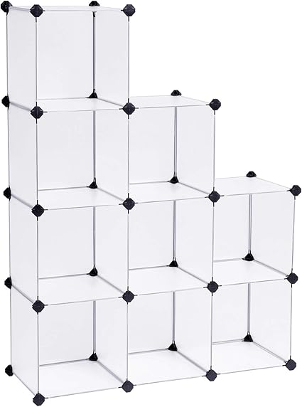 Songmics Regalsystem Schuhregal Mit 9 Wurfeln Aufbewahrung Badregale Sideboard Kommode Kleiderschrank Fur Kleidung Spielzeug Tasche 93 X 31 X 123 Cm Weiss Lpc115s Amazon De Kuche Haushalt