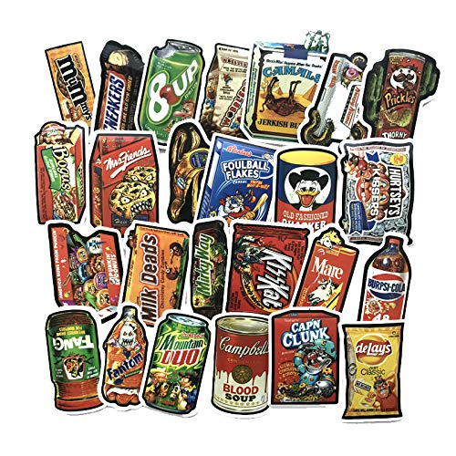 Mizzuco Vinyl Stickers Waterproof Food Stickers 50 Pieces for Teens Girls Laptop Bumper Helmet Ipad Car Luggage Water Bottle (SW105)