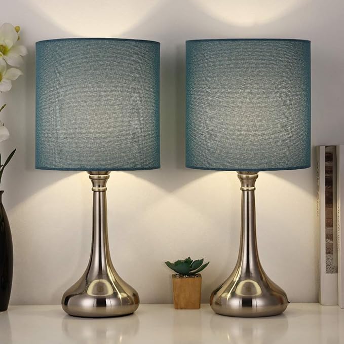 Bedside Table Lamps Modern Desk Lamp, Small Nightstand Lamps Set of 2