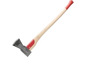 Kings County Tools Professional Splitting Maul | 31" Red Steel Hickory Handle | Prevents Jams in Tight Grains | Made in Germany