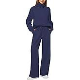 Casly Lamiit Women's 2 Piece Outfits Lounge Set 2025 Oversized Half Zip Sweatshirt Wide Leg Sweatpant Set Sweatsuit Tracksuit