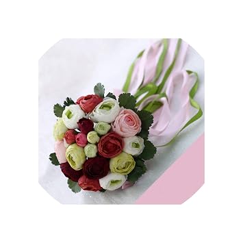 Amazoncom Artificial Bridesmaid Wedding Bouquets Pink