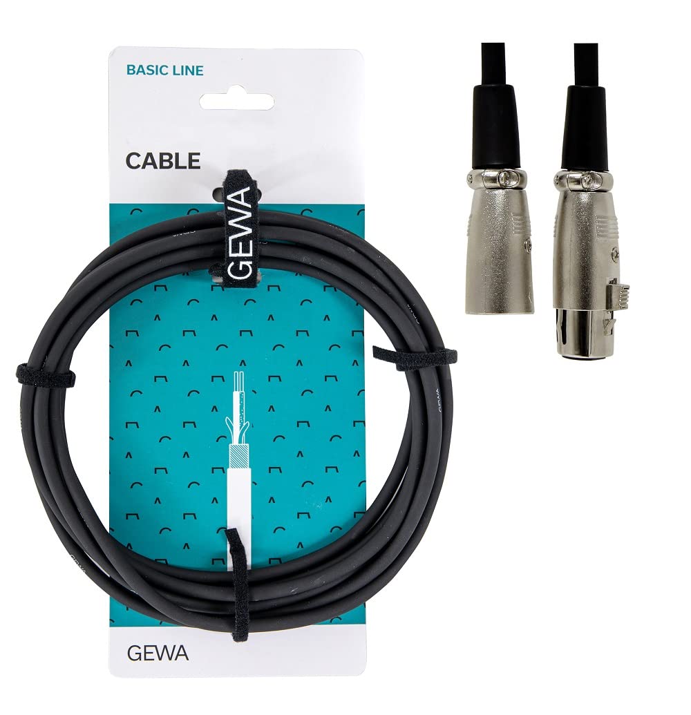 GEWA Microphone cable Basic Line 9m, black, XLR(f) - XLR(m), 190050