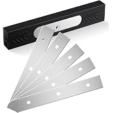 Hicarer 50 Pack 6 Inch/150 mm Stainless Steel Scraper Replacement Blades Double Edged Blades for Window Scrapers Compatible with Scratchless Scraper or Other Models Professional and Household Cleaning