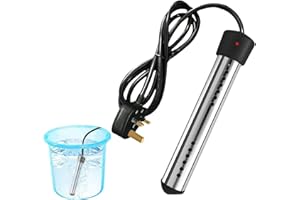 HUATOL 1500W Immersion Electric Water Heater, Portable Pool Water Heater for Above Ground Pool, Bucket Heater with 304 SS Guard, Anti-scalding Bucket Heater Camping Water Heater Heat of Water in Minutes