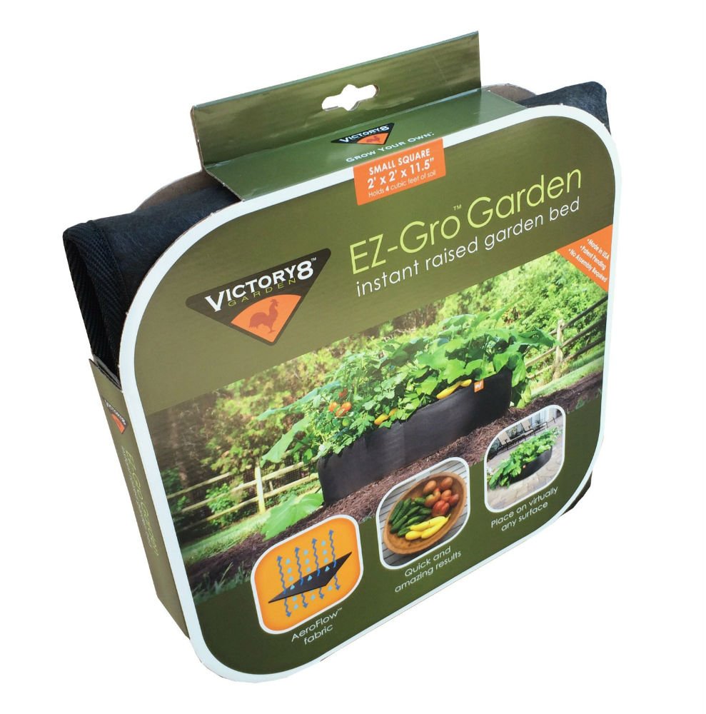 Victory 8 Garden Raised Garden Bed, Fabric Pots 2 x 2 Black