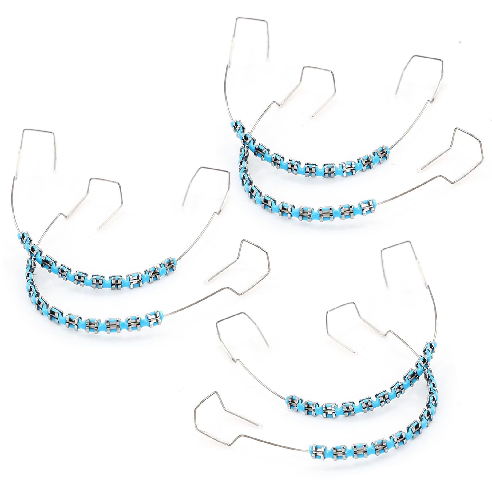 Photo 1 of 3 Pair of Temporary Tooth Decoration, Teeth Retainer Practical Brackets para Dientes Sturdy Retenedores de Dientes Ortodoncia Props for Dental Students to Practice (Blue)