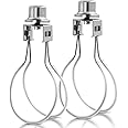EMNOOTI Lamp Shade Light Bulb Clip Adapter,Lamp Shade Holder Includes Finial and Lampshade Levellers to Keep Lamp Shade in Place,Clip on Lampshade Adapter (Nickel Color - 2PCS / Pack)