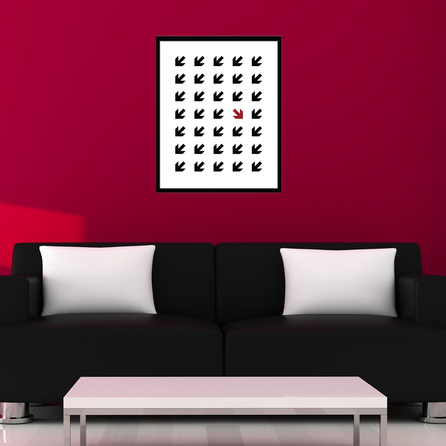 Walplus 29x36.25 cm Wall Stickers Frame "Arrows" Removable Self-Adhesive Mural Art Decals Vinyl Home Decoration DIY Living Bedroom Office Décor Wallpaper Kids Room Gift, Black White