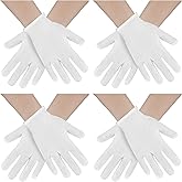 NZKNP 4 Pairs White Kids Cotton Gloves for Girls Boys Gloves for Halloween Party Wedding Cospaly Costume