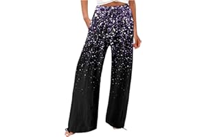 HUTJDHA Women's Wide Leg Pants Dressy Casual Work Pants High Waisted Palazzo Pant Flowy Wide Leg Trousers