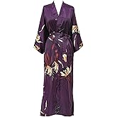 KIM+ONO Women's Satin Kimono Robe Long - Floral