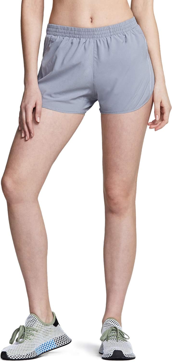 ATHLIO 2 Pack Women's Running Shorts with Pockets, Dry Fit Exercise Workout Shorts, Jogging Sports Athletic Shorts Mesh Liner: Clothing