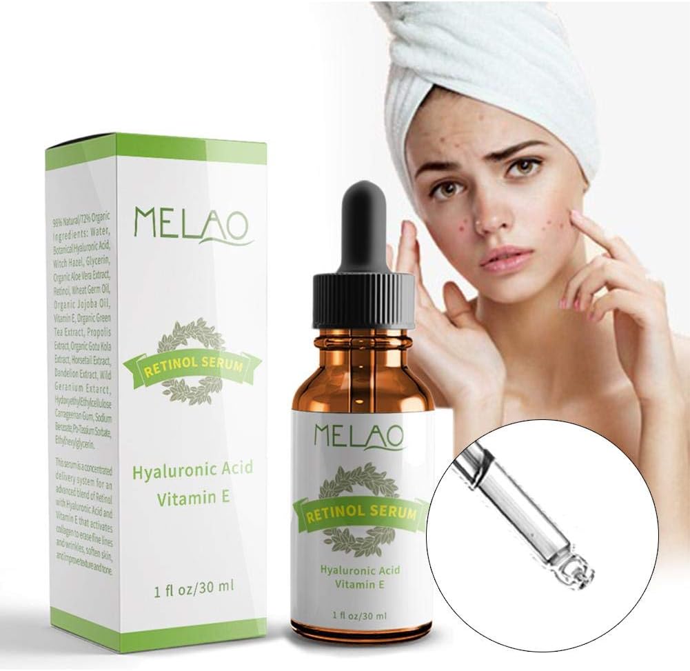 Shantan MELAO Retinol Serum with Vitamin A and C,E,Moisturizing Anti-Aging Resistance Wrinkles Eliminate Acne Mark for Improves Facial Vitalizing Skin Nourishing Refine Pores