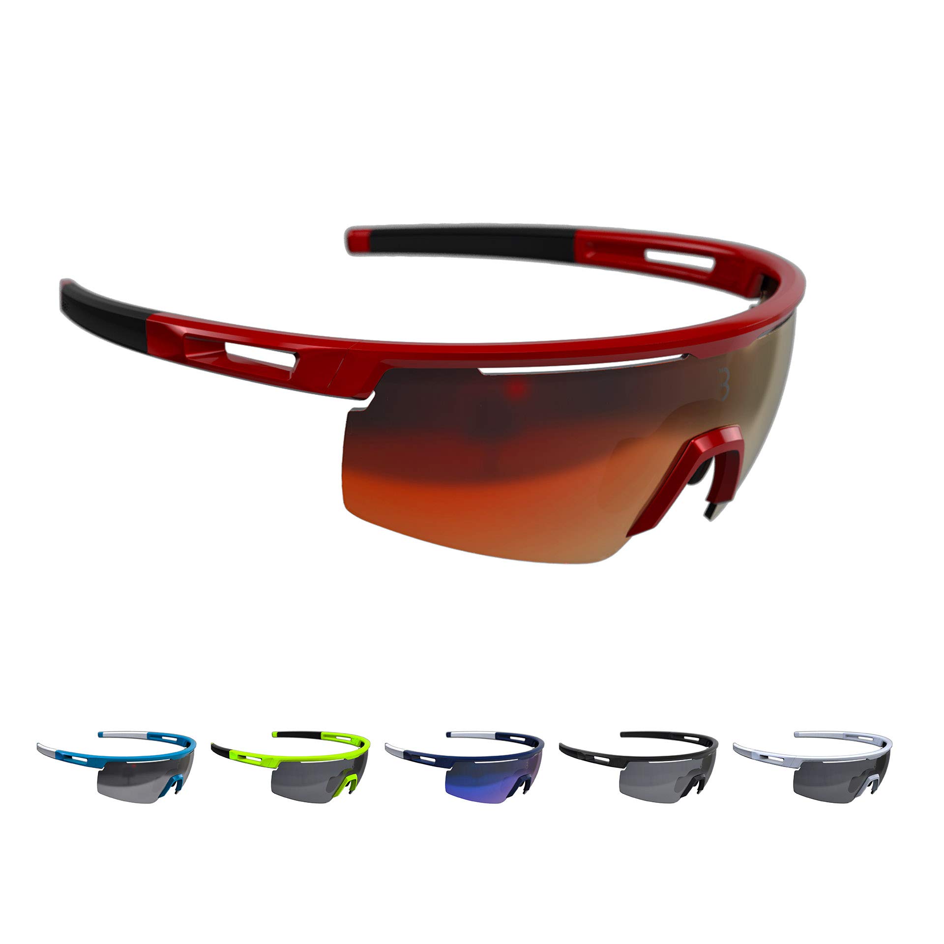 BBB Cycling Unisex's sport glasses Avenger, metallic red, One Size