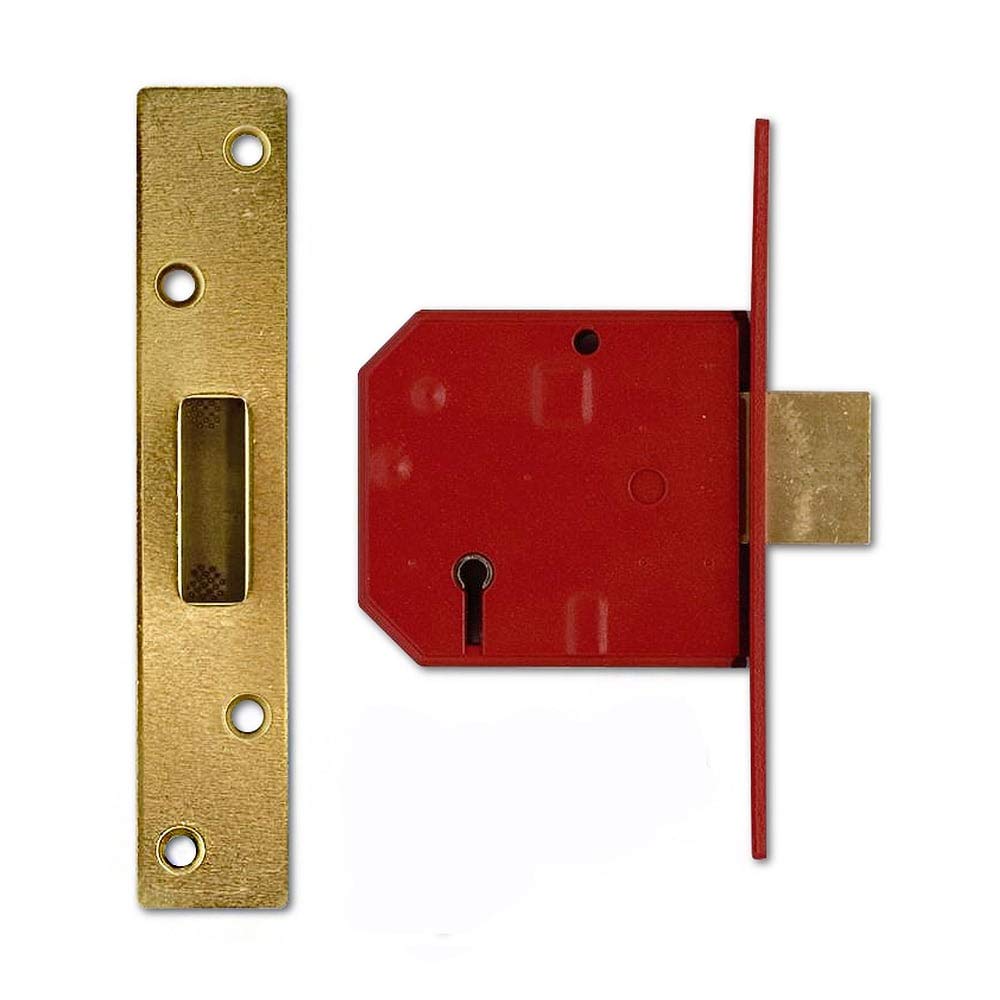 Union Locks 2134E 5 Lever BS Mortice Deadlock 79.5mm - Brass Finish (Boxed)