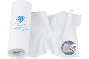 Simthread Fusible Iron-on Embroidery Backing Protect Flexible Knit Mesh White Color Interfacing - 7" x 10 Yard Roll, Prevent Scratchy Itchy from Embroidery Stitch