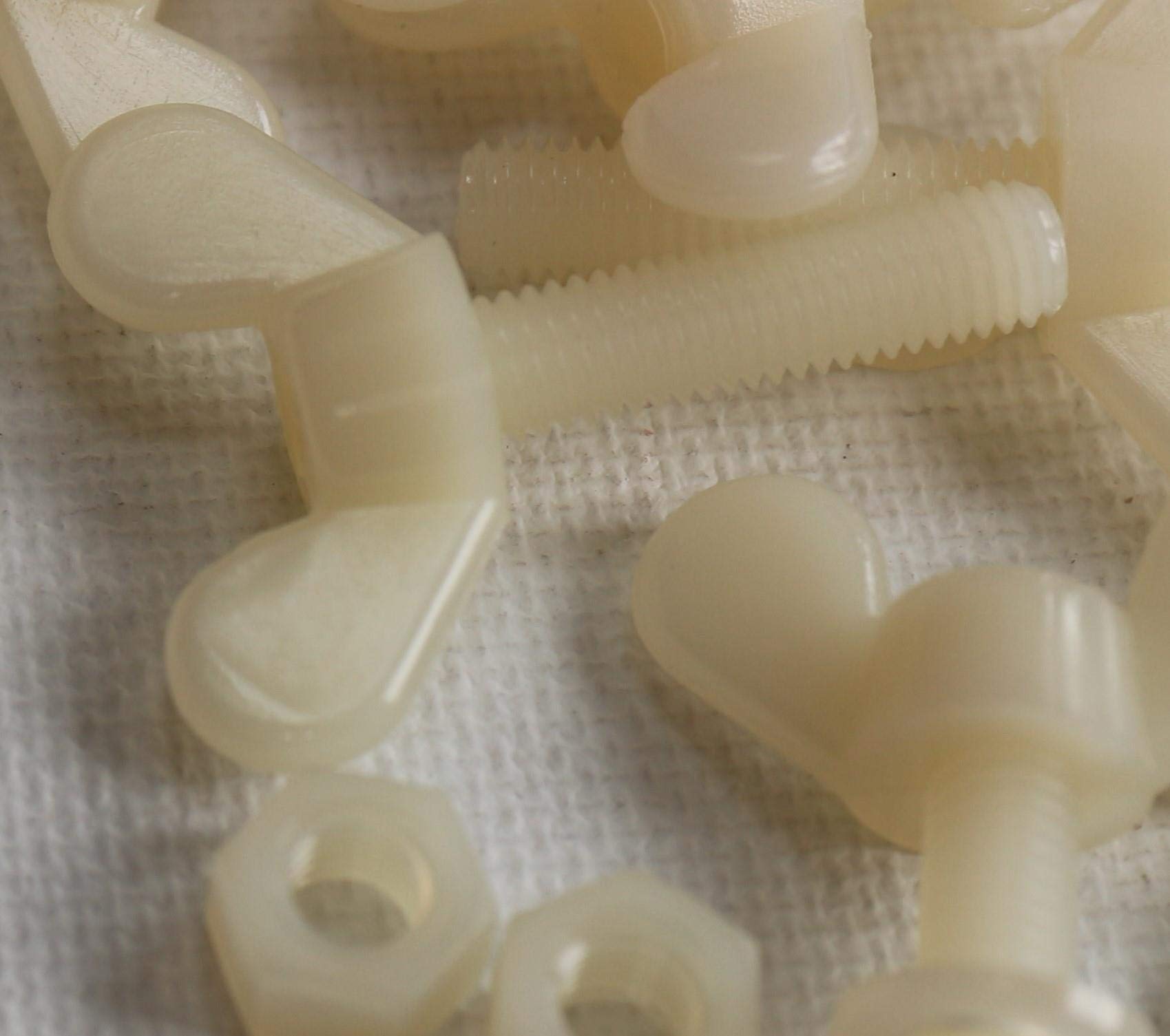 50x Nylon Butterfly, Wing Nut with Thread, Machine Screws, Includes Nuts & washers, M5 x 20mm