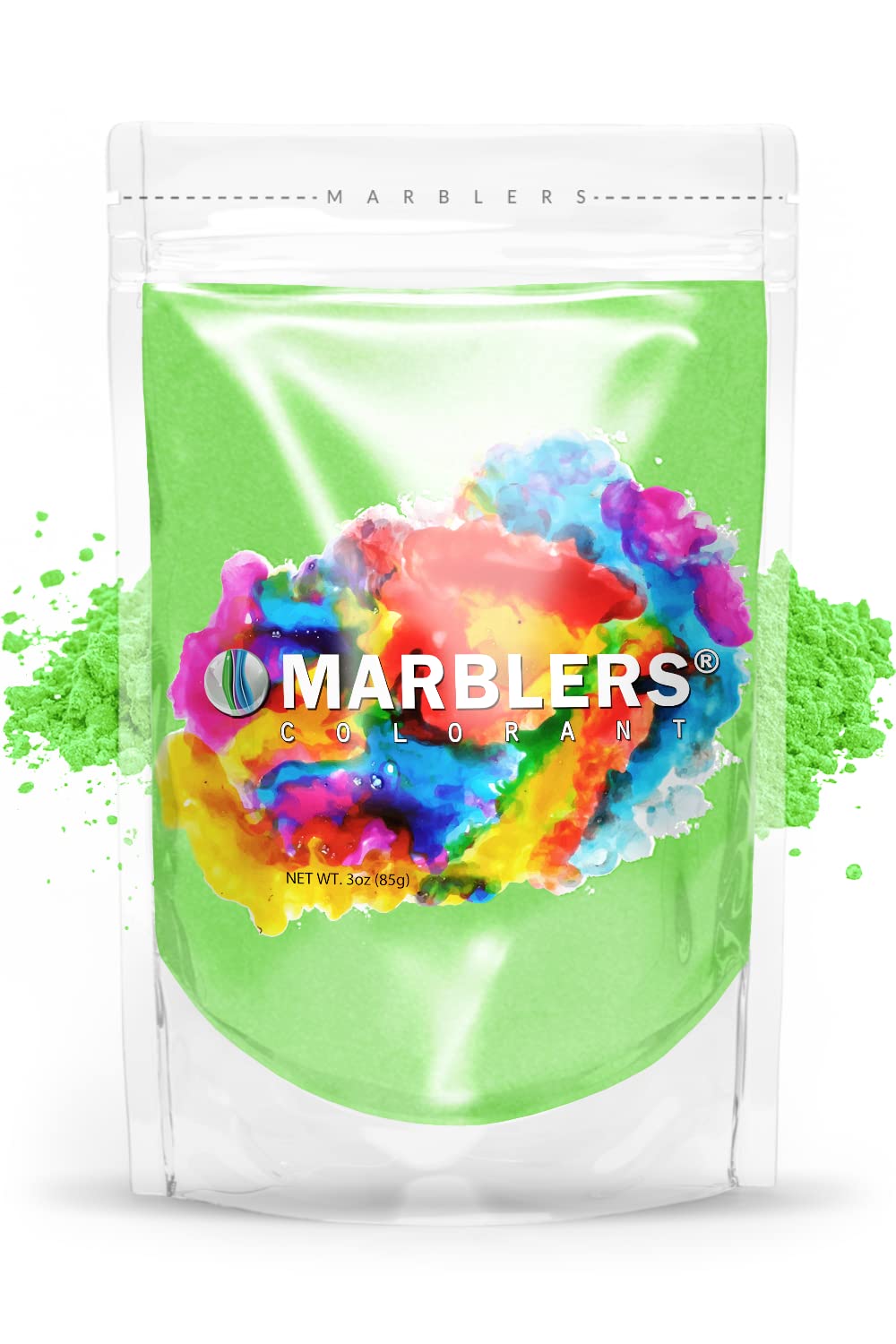 MARBLERS Green Mica Powder [Jade Green] 3oz (85g) | Cosmetic Grade | Epoxy Resin Pigment | Dye | Non-Toxic, Vegan, Cruelty-Free | Lip Gloss, Nails, Body Butter | Bath Bomb, Candle & Soap Making
