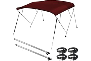 Seamander Bimini Top for Boats,3-4 Bow 13 Different Size 10 Optional Colors Available,Includes Bimini Top Hardwares and Storage Boot Cover,1" Aluminum Frame