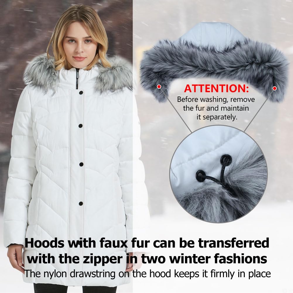 BINACL Women's Winter Warm Thicken Long Outwear Pockets Coat Parka Jacket XS-3XL