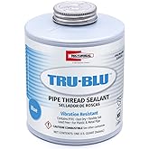 RectorSeal Tru-Blu 31300 Pipe Thread Sealant, Fast-Dry, Flexible Set Thread Sealant Designed for High Vibration Environments, PTFE Enriched, Plumbing, 1 Quart
