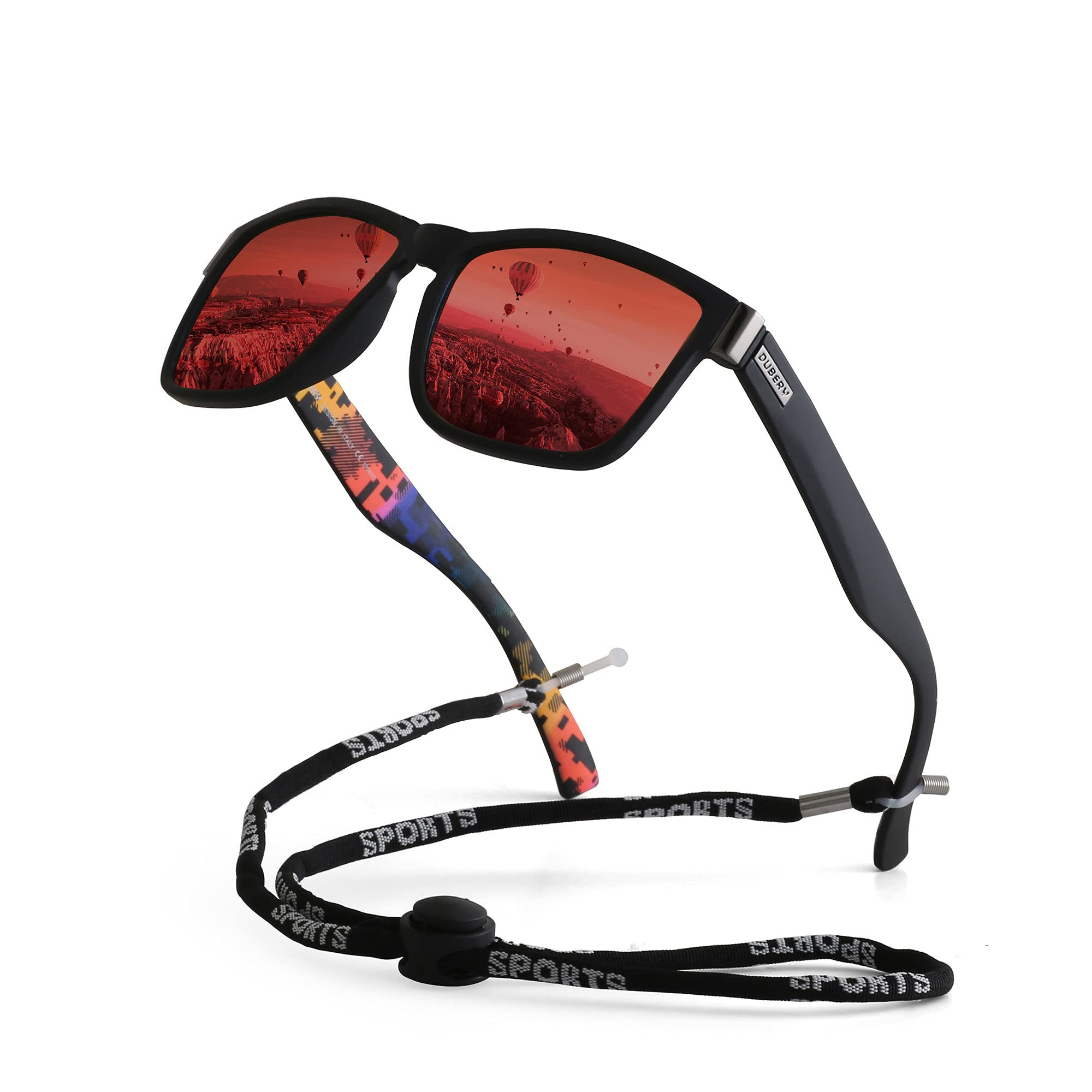 yoofun Polarized Sports Sunglasses for Men Driving Cycling Fishing Sun Glasses 100% UV Protection, Red