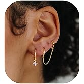 Vavily Small Gold Earrings Set 14K Gold Plated Dainty Stud Huggie Hoop Earrings for Multiple Piercing Hypoallergenic Small Hoop Dangle Earrings Sets for Women