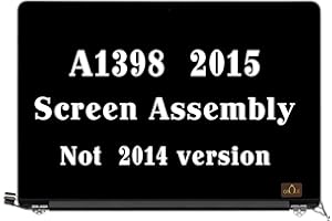 GBOLE Screen Replacement for MacBook Pro Retina A1398 LCD Screen Display Assembly Mid 2015 EMC 2909 2910 661-02532 (** do not fit A1398 2012-2014 Year**)