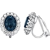 Yoursfs Austria Crystal Clip on Earrings for Women 18K Gold Plated Fashion Jewelry with Halo CZ Rhinestone Non Pierced Earrings