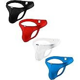 iKingsky Men's Spandex Bulge Thong Sexy Low Rise Underwear Swimming T-back Under Panties for Men
