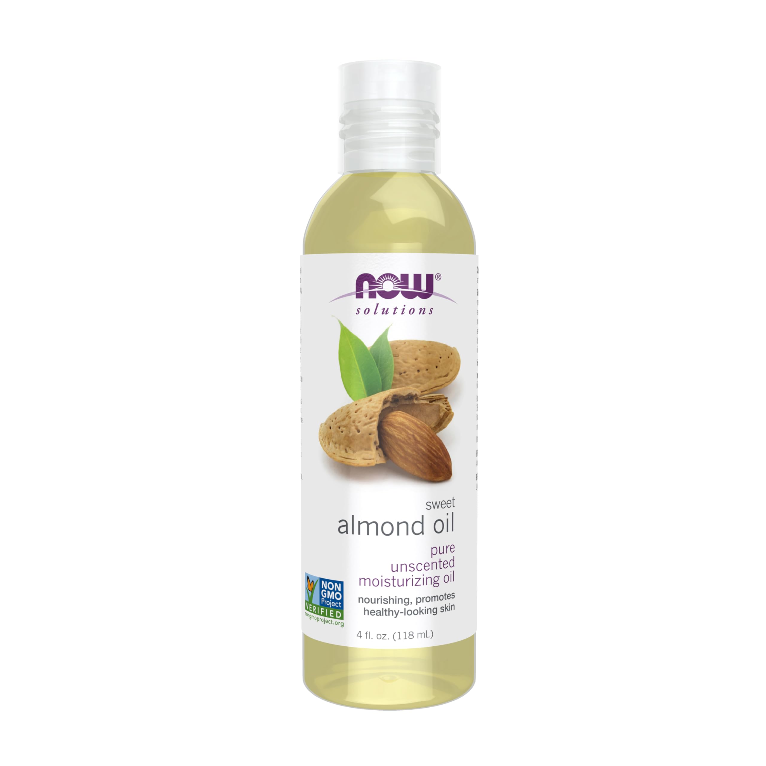 Photo 1 of NOW Foods Solutions, Sweet Almond Oil, 100% Pure Moisturizing Oil, Promotes Healthy-Looking Skin, Unscented , 4-Ounce