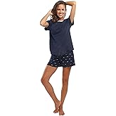 jijamas Incredibly Soft Pima Cotton Women's Pajamas Set - Shorts & T-Shirt