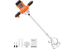 SILVEL Cement Mixer, 2300W Handheld Electric Concrete Mixer, Portable Mortar Mixer with 6 Adjustable Speed, 110V Mud Mixer for Mixing Mud, Cement, Mortar, Paint, Fodder