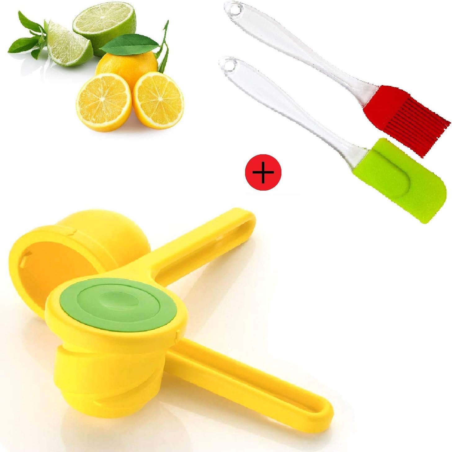 Hetarmi Lemon Squeezer with Bottle Opener - ABS Unbreakable Material with Silicon Spatula Oil Brush (Multi Color)