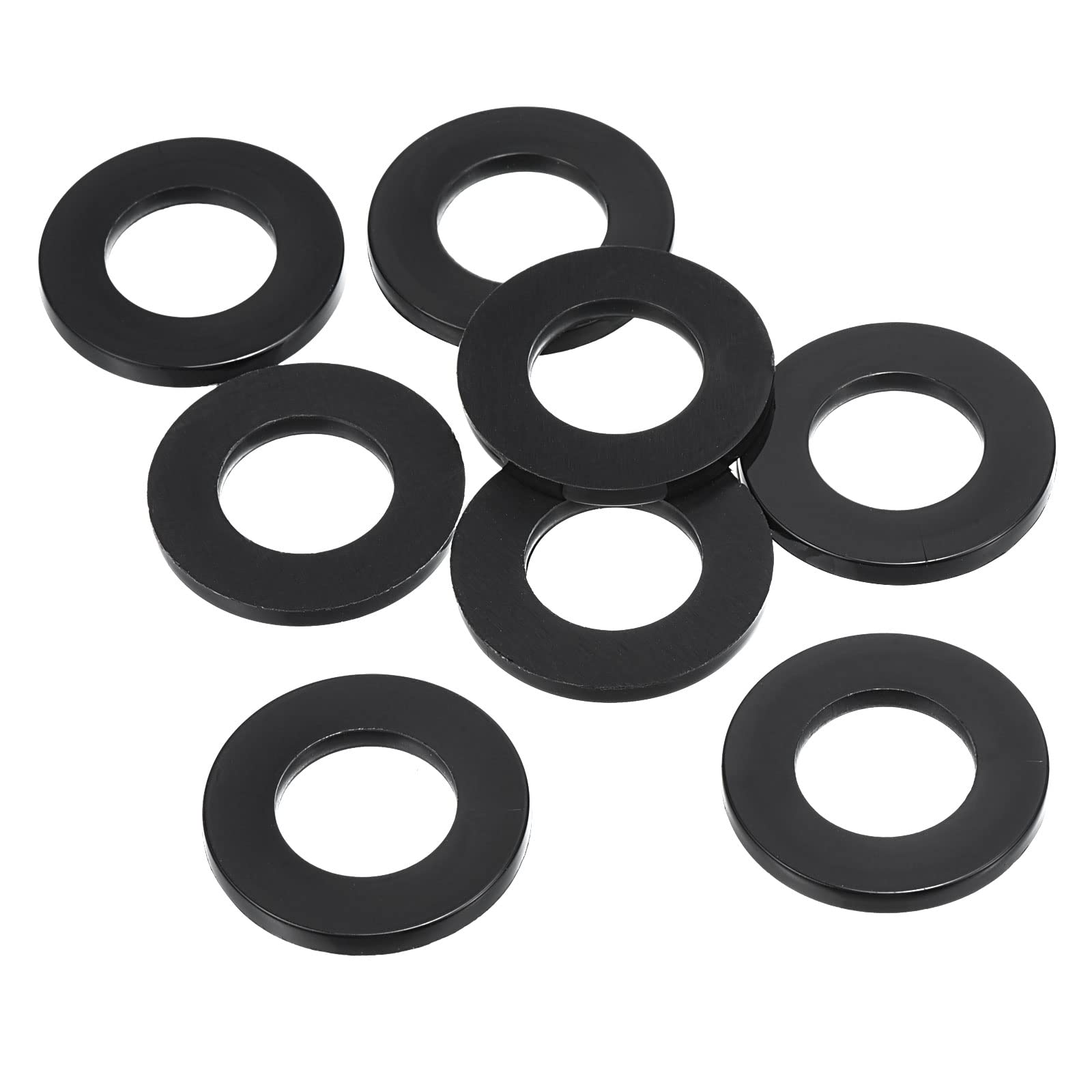 PATIKIL M14 Nylon Flat Washer, 8 Pack 14mm ID 27mm OD 2.5mm Thick Sealing Spacer Gasket Ring for Faucet Pipe Water Hose Fastener Bolt, Black — image 1