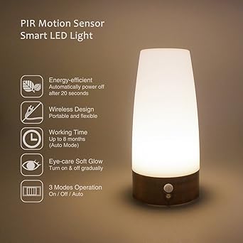 Led Nachtlicht Batterie Mit Bewegungsmelder Nachttischlampe Batteriebetrieben De Nachttischlampe Mit Bewegungsmelder